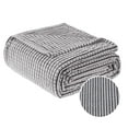 thumbnail image 1 of PLEASANT BOULEVARD | Fuzzy Throw Blanket Double-Sided Design Checkered Striped Waffe Lightweight Fleece Blankets for Bed and Couch Décor – Cozy, Soft, Cute for Women, Throw (50" x 60") Grey, 1 of 5