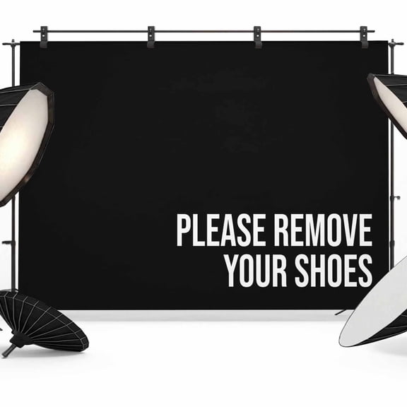 PLEASE REMOVE Photography Backdrop 7x5FT, YOUR SHOES Modern Style Photo Backdrops, Background for Photography Studio Photo Studio Background, Back Drop for Photoshoot