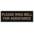 thumbnail image 1 of PLEASE RING BELL FOR ASSISTANCE Sign - Black / Gold - Small, 1 of 5
