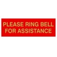 thumbnail image 1 of PLEASE RING BELL FOR ASSISTANCE Sign - Red / Gold - Large, 1 of 5