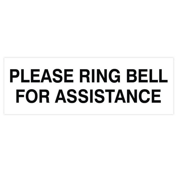 PLEASE RING BELL FOR ASSISTANCE Sign - White - Large