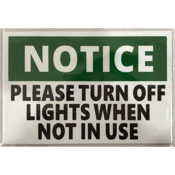 PLEASE TURN OFF THE LIGHTS SIGN (WHITE aluminium 4X6)