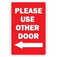 thumbnail image 1 of PLEASE USE THE OTHER DOOR WITH LEFT ARROW Novelty Sign office entrance entry building, 1 of 1