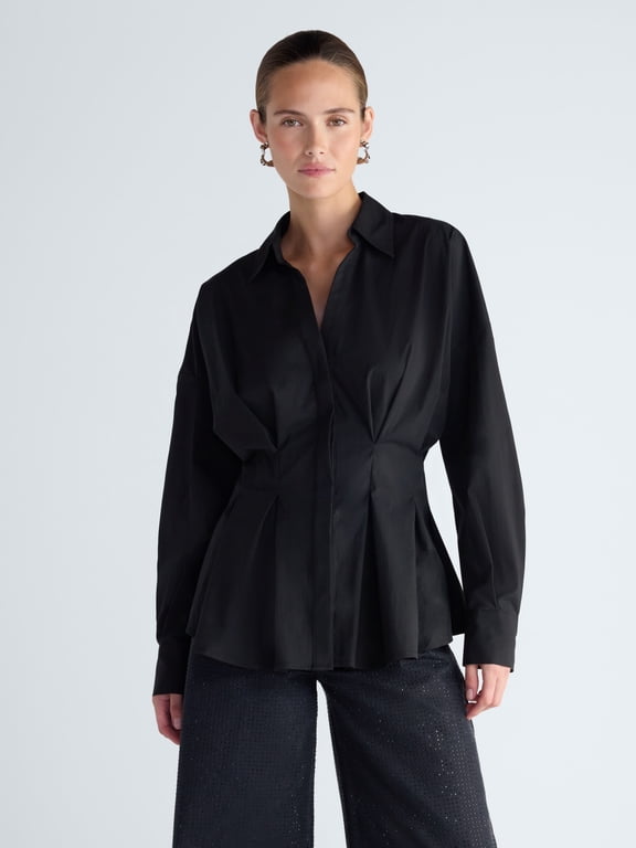 Women's and Women's Plus Pleated Shirt with Dolman Sleeves, Sizes XS-4X