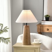 Better Homes & Gardens Table Lamp, Wood Grain Finish with Pleated Shade