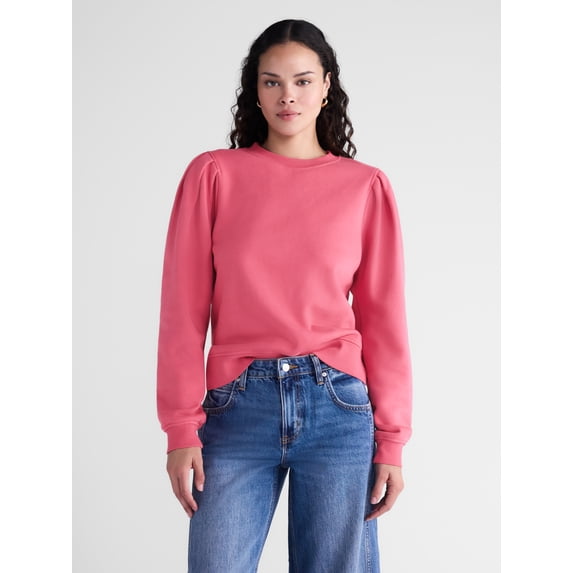 Scoop Women’s and Women's Plus Pleat Shoulder Sweatshirt, Sizes XS-4X