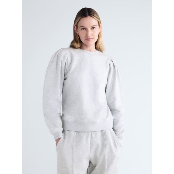 Scoop Women’s and Women's Plus Pleat Shoulder Sweatshirt, Sizes XS-4X