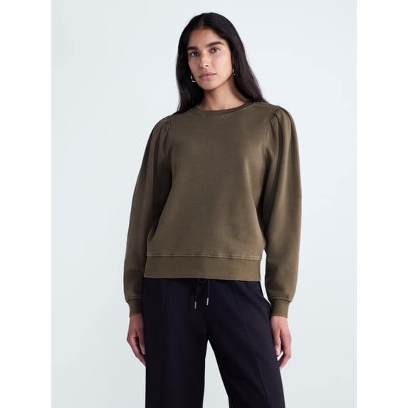 Scoop Women’s and Women's Plus Pleat Shoulder Sweatshirt, Sizes XS-4X