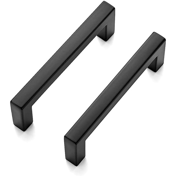 PLERISE 30 Pack 3 Inch Center to Center Drawer Handles, Solid Square Bar Black Cabinet Pulls Matte Finish, 1 Set