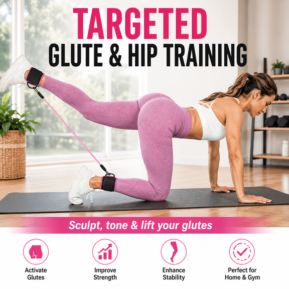 PLERISE Ankle Resistance Bands with Cuffs, 3 Levels, Stackable 60LB, for Glute Hip Running Agility Training, 5-Piece Set
