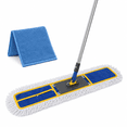 thumbnail image 1 of PLERISE Commercial Dust Mop, 42" Heavy Duty Floor Mop with Stainless Steel Handle, Large Wet and Dry Flat Mop with Cotton and Microfiber Pad for Home, Garage, School, Mall, 1 of 7