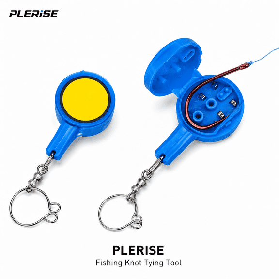 PLERISE Fishing Knot Tying Tool  Safe Hook Cover, Easy Nail Knot Tool for Fly & Ice Fishing, Beginner-Friendly Single Blue Fishing Accessory
