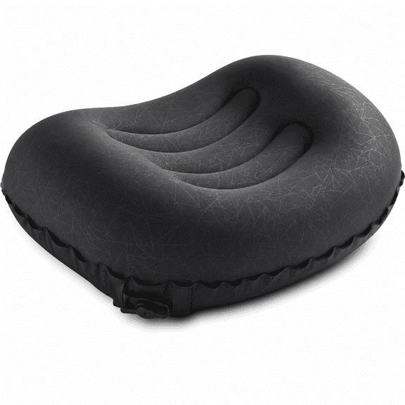 PLERISE Inflatable Camping Pillow, Compact Compressible Neck Lumbar Support for Travel Hiking, Black, 1 Pack