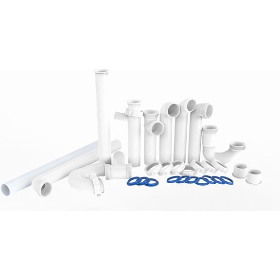 PLERISE Kitchen Sink Drain Kit,1-1/2" Sink Drain Plumbing Kit - Universal P-Trap Replacement for Kitchen & Bathroom Sinks with Pipe Repair Accessories