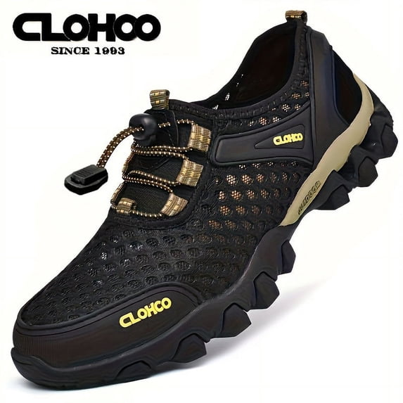 PLERISE Men’s Breathable Mesh Hiking Sneakers, Lightweight Sport Shoes with Thick Rubber Sole, Durable Traction, Comfortable Fit for Outdoor, Casual, Spring, Summer, Fall