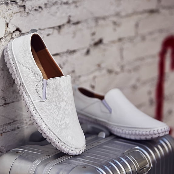 PLERISE Men's Handmade Loafers - Lightweight Slip-On Driving Shoes, Low-Top Moccasin Comfort for Spring and Summer Casual, Daily Walking, and Travel