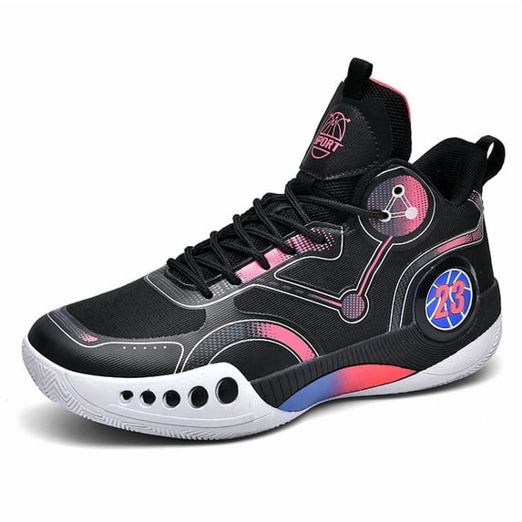 PLERISE Men’s High-Top Athletic Sneakers, Breathable Lightweight Mesh, Shock-Absorbing Cushion, Durable Grip for Basketball, Training, Indoor & Outdoor Courts