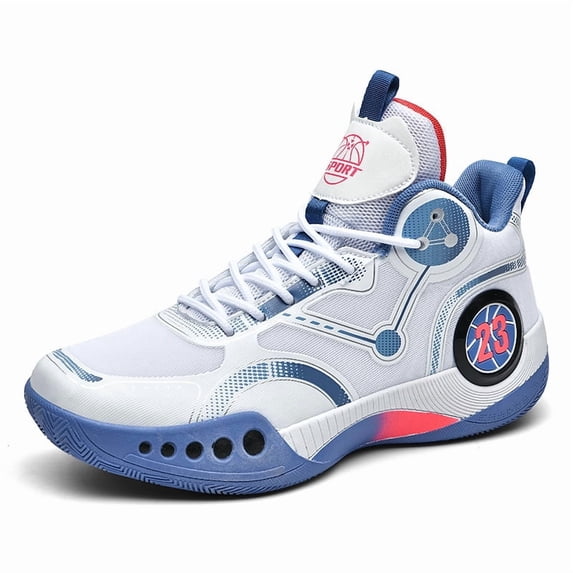 PLERISE Men’s High-Top Athletic Sneakers, Breathable Lightweight Mesh, Shock-Absorbing Cushion, Durable Grip for Basketball, Training, Indoor & Outdoor Courts
