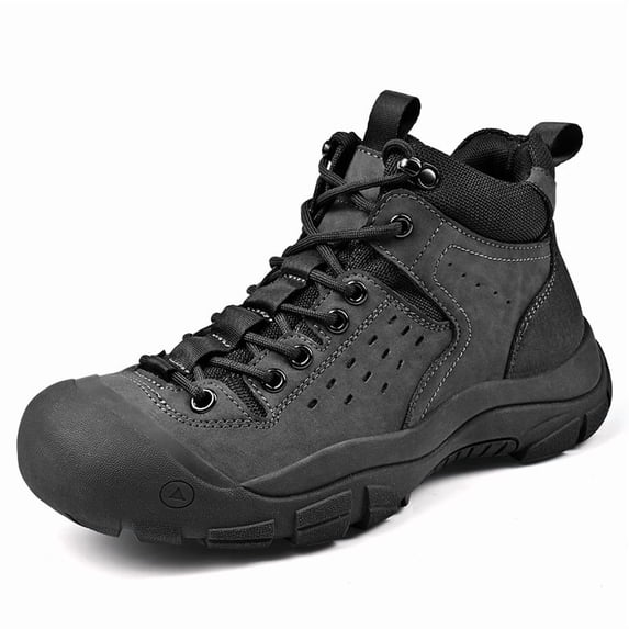 PLERISE Men's High-Top Retro Work Boots, Casual Outdoor Hiking Shoes with Cushioned Sole for Autumn, Winter, Daily Wear, and Comfortable All-Day Footwear