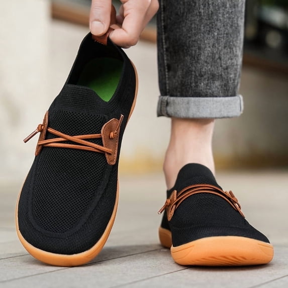 PLERISE Men's Lightweight Breathable Sneakers, Wide Toe, Slip-On Casual Outdoor Shoes, Durable Rubber Sole for Hiking, Camping, and Everyday Wear