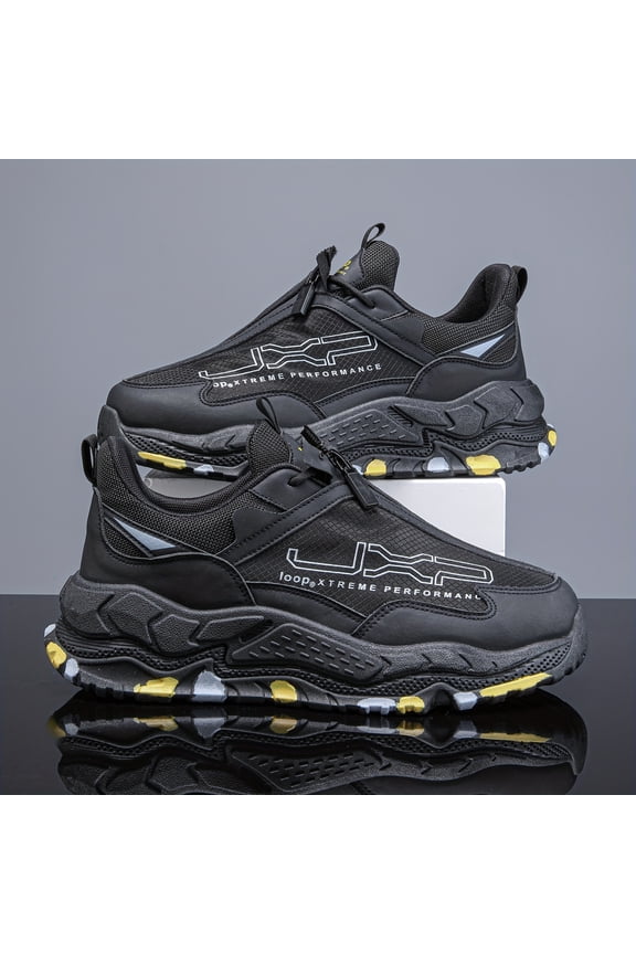 Men's Retro Casual Sneakers, Thick-Soled Shock-Absorbing Lace-Up Shoes, Breathable Comfort for Running, Fitness, Outdoor Activities, and Daily Wear, Plus Sizes Available