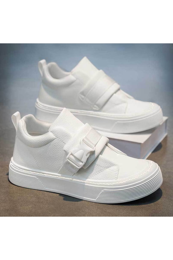 Men's Spring Skateboarding Sneakers – High-Quality Fabric with Secure Buckle, Comfortable Lined Shoes for Casual Wear, Walking, and Outdoor Activities