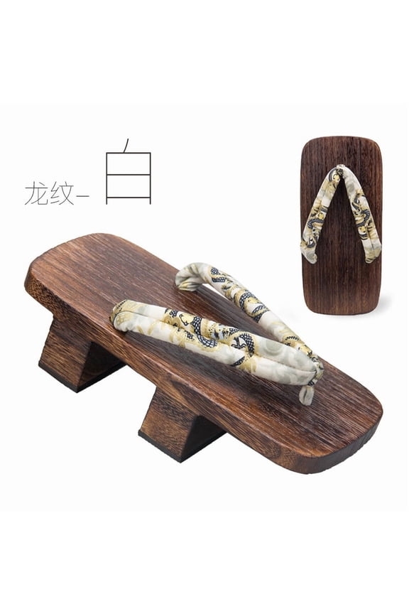 Men's Two-Tooth Clogs, Non-Slip Dragon Pattern Flip-Flop Sandals with Height-Increasing Flat Heel for Home, Outdoor, Beach, and Casual Wear