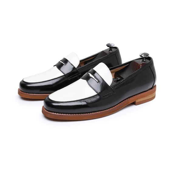 PLERISE Men’s Vintage Loafers, Handmade Genuine Leather Slip-On Dress Shoes, Comfortable Business and Casual Footwear for All-Day Wear