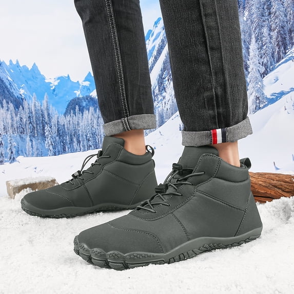 PLERISE Men's Waterproof Winter Snow Boots, Insulated Warm Outdoor Shoes with Anti-Slip Sole for Hiking, Walking, and Cold Weather Adventures