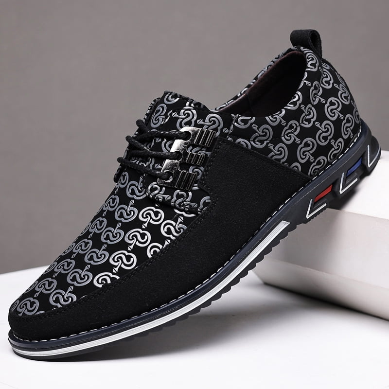 View of PLERISE Men's Wide Width Casual Lace-Up Shoes, Soft Slip-Resistant Sole ...