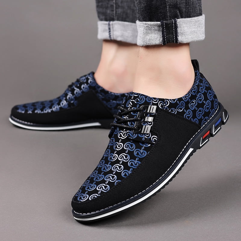 Image showcasing PLERISE Men's Wide Width Casual Lace-Up Shoes, Soft Slip-Resistant Sole ...
