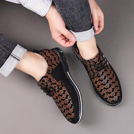 PLERISE Men’s Autumn Winter High-Top Leather Boots, Hand-Sewn Lace-Up Casual Shoes with Cushioned Sole for Outdoor, Work, Travel, and Large Sizes