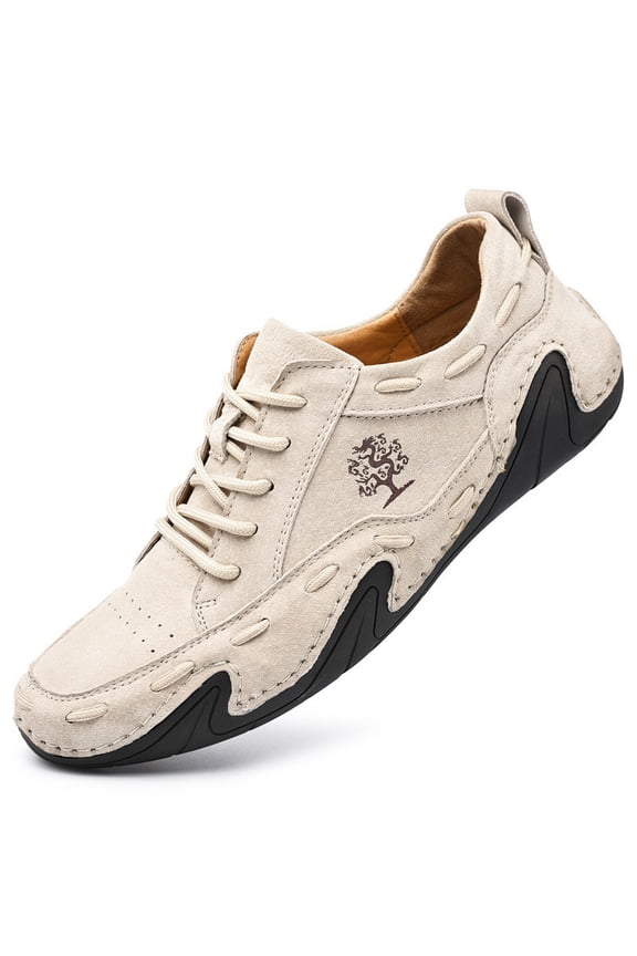 Plus-Size Men's Hand-Sewn Loafers with Octopus Sole, Comfortable Low-Top Casual Shoes for Spring, Autumn, Office, and Everyday Wear