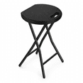thumbnail image 1 of PLERISE Portable Folding Stool with Handle, 18 Inch Black Foldable Chair with Heavy Duty Steel Legs, Round Plastic Seat, 500 lb Capacity, Space Saving Stool for Kitchen, Dorm, Vanity, Camping and Out, 1 of 7