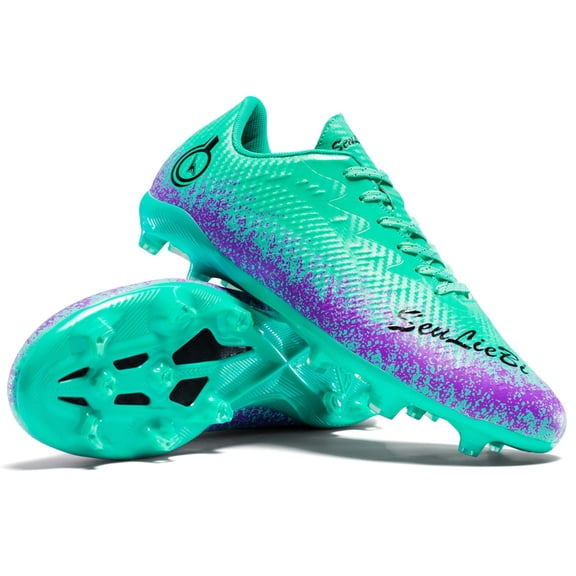 PLERISE Unisex Low-Top Football Cleats, Lightweight Soccer Shoes with Shock-Absorbing Sole, Anti-Slip Studs, Breathable Upper for Training, Competition, Running, and Outdoor Sports