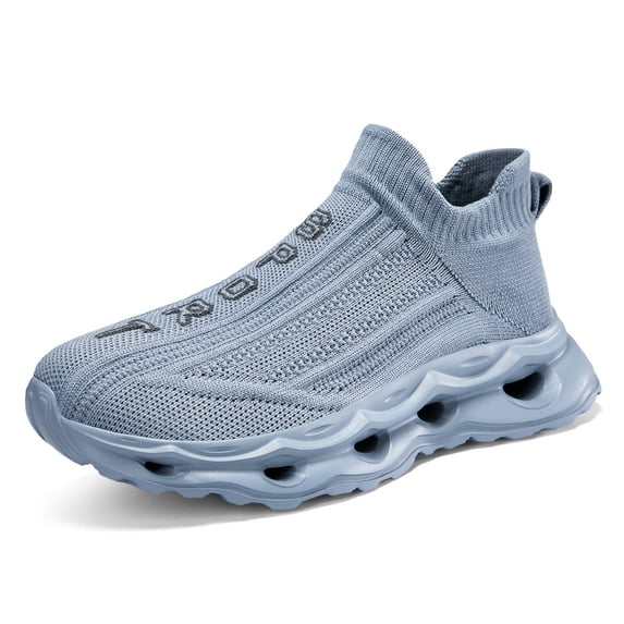 PLERISE Unisex Thick-Soled Breathable Knit Slip-On Sock Sneakers, Lightweight PVC Upper with Height Boost, Comfortable Casual Shoes for Everyday Wear and Travel