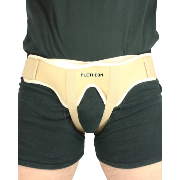 PLETHEON Inguinal Hernia Belt for Men – Dual Truss Support Pads – Adjustable Groin Support Brace for Left or Right Side Relief