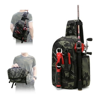 Ghosthorn Fishing Backpack Tackle Sling Bag -Nylon Backpack with Rod Holder  - Tackle Box Fly Fishing Gifts for Men Women