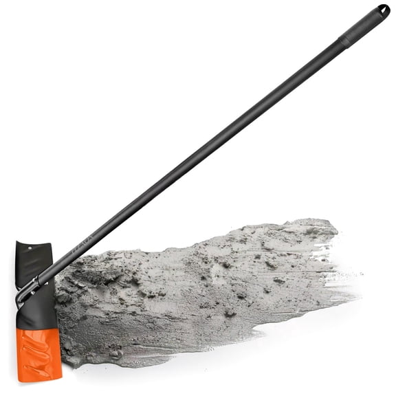Plexon Snow Pusher Snow Rake - Concrete Placer 20" Wide Blade with Metal Handle, Concrete Rake Spreader Puller, Kraft Concrete Tool Finishing Leveling, Concreto Herramientas - 50" Length