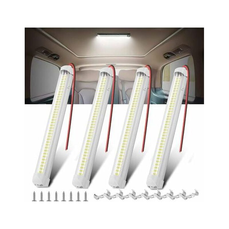 PLFL 4pcs Interior LED Light Bar 12V, 108 LEDS 5W Universal LED Light