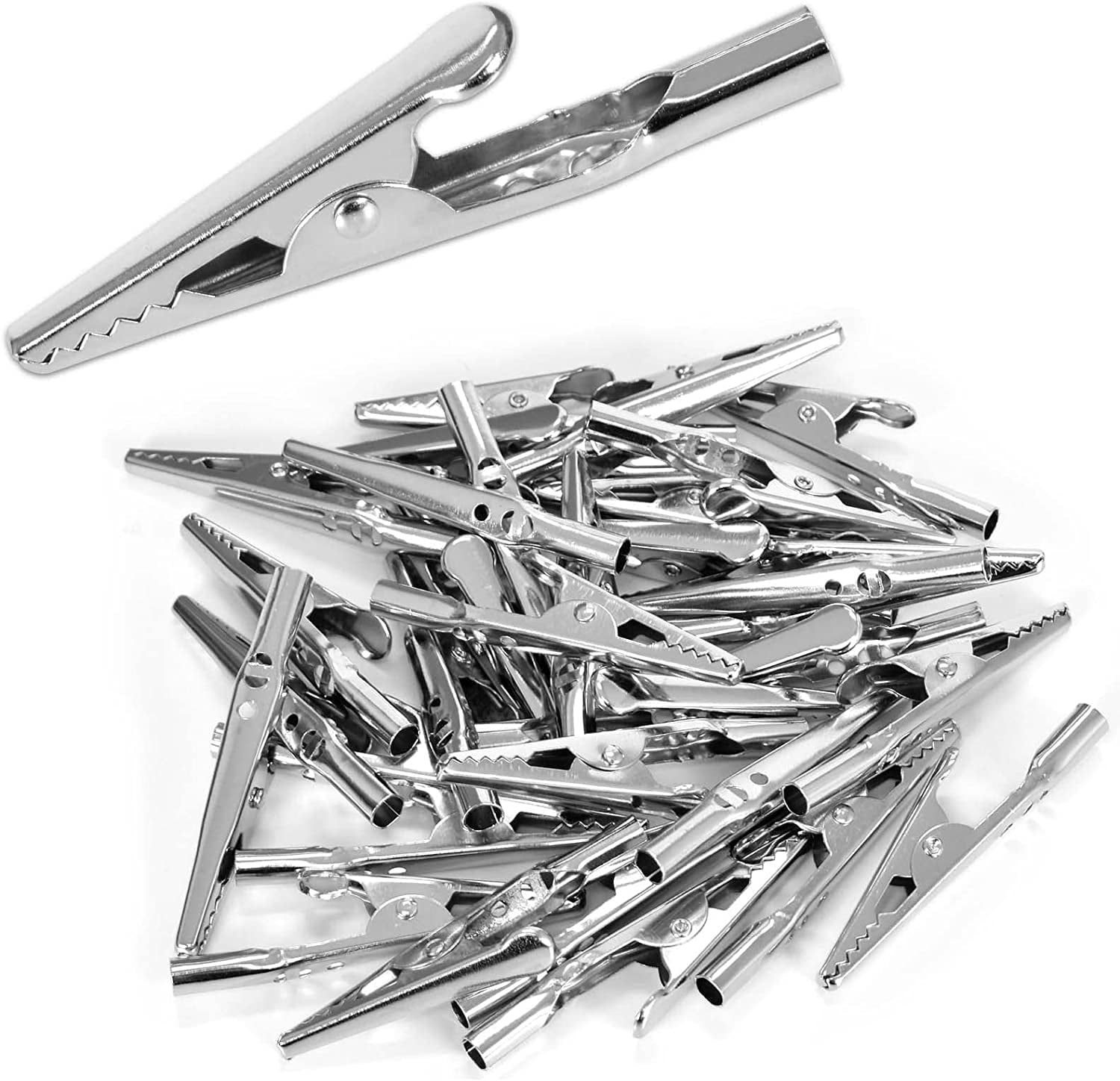 PLFL 60 Pieces Metal Alligator Clips, Metal Test Alligator Clips, Metal