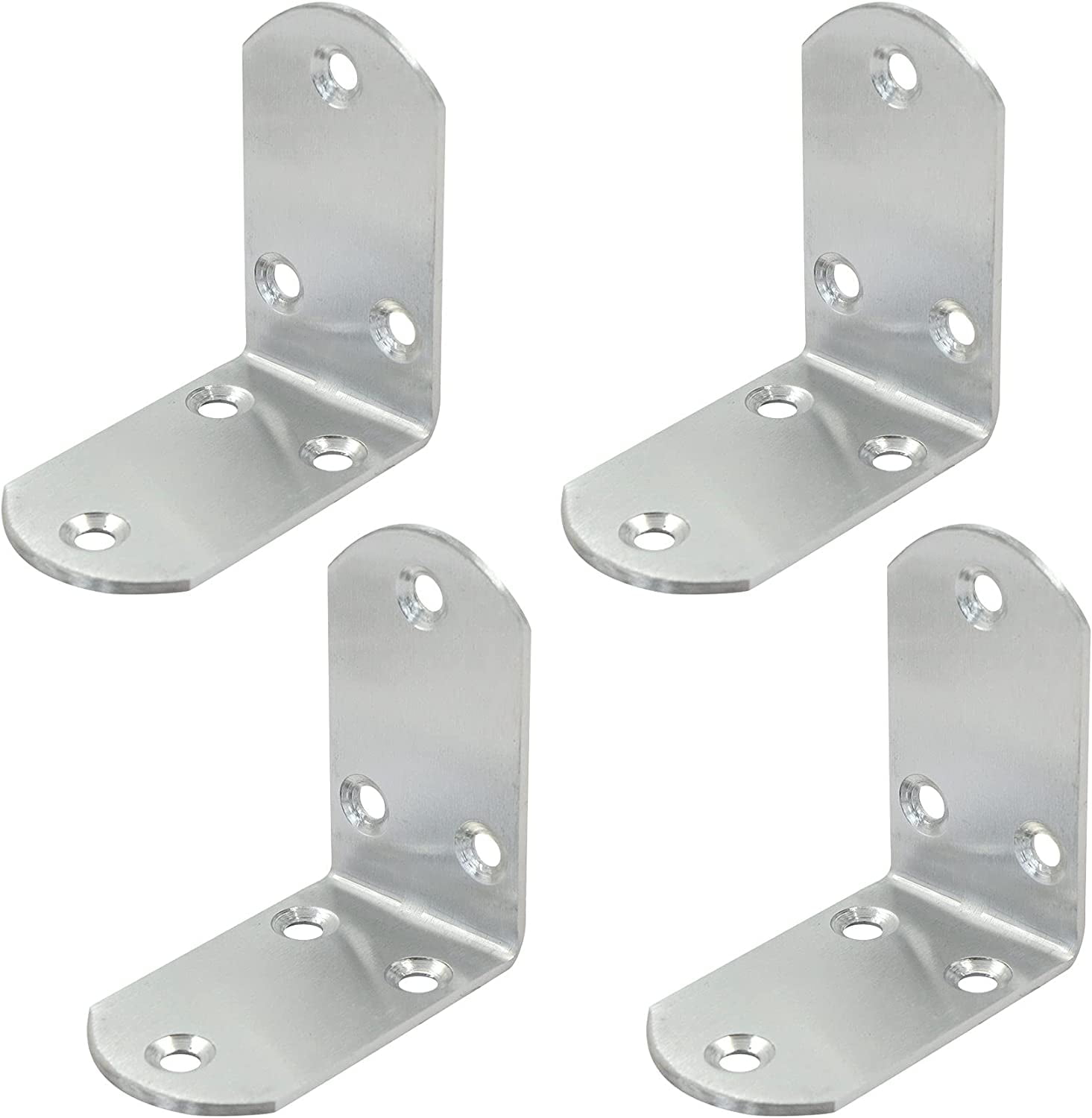 PLFL Steel 90 Degree Elbow Corner Connector 4pcs 38x65x65mm, LShaped Brackets, Heavy Duty