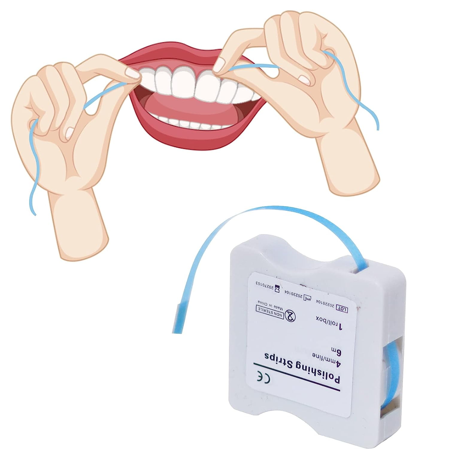 PLFL Tooth Polisher Dental File, Teeth Abrasive & Finishing Strips 4mm