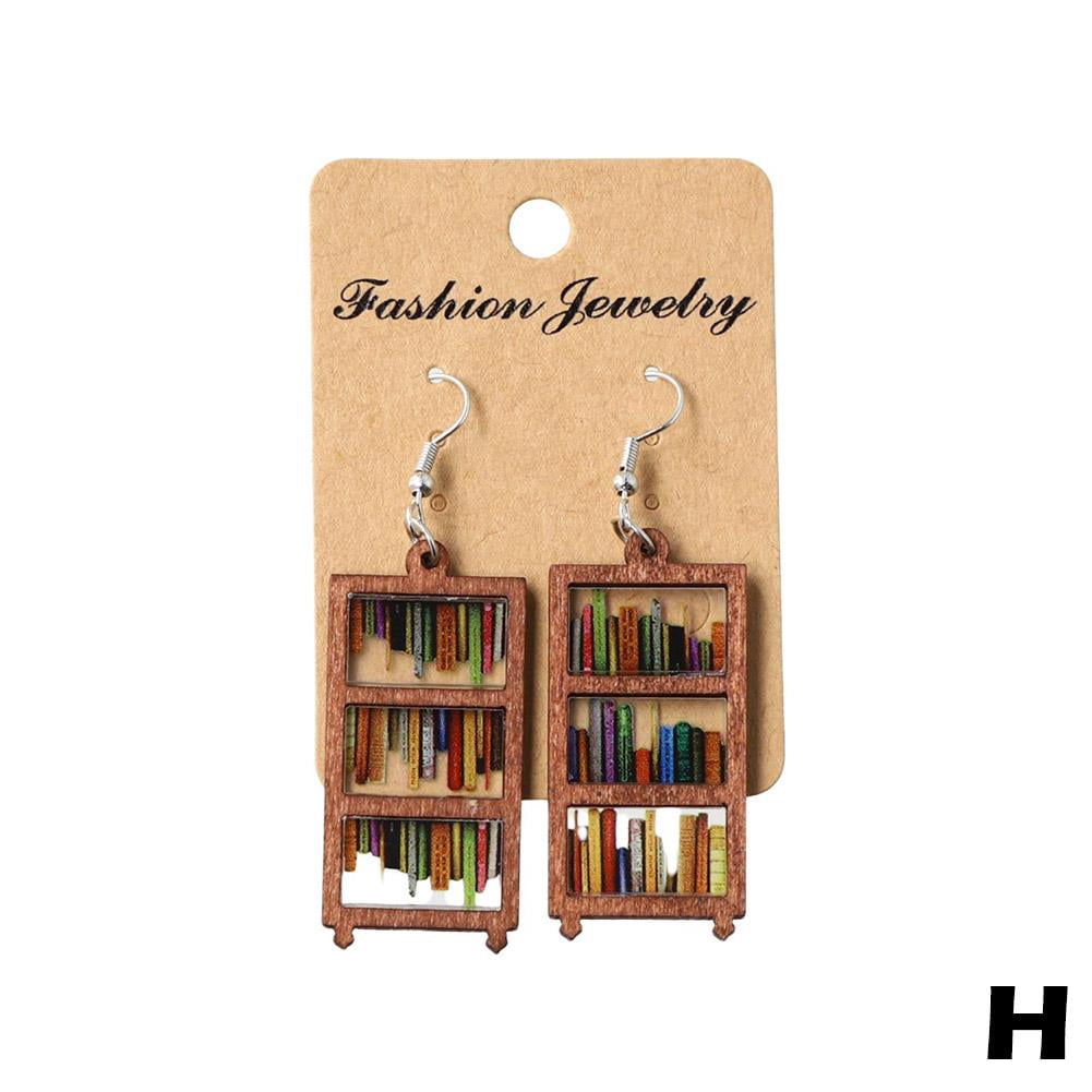 PLGEBR Book Earrings,Acrylic Book Lover Earrings,Book Nook Earrings