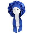 thumbnail image 1 of PLGEBR Faux Silk Satin High Elastic Lacing Hair Bonnet Sleep Cap Hair Care for Hair Salon, 1 of 2