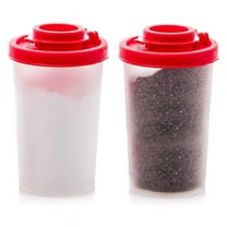 PLGEBR Large 4.75 oz Moisture Proof with Red Covers Salt & Pepper Shakers, 2 Pack