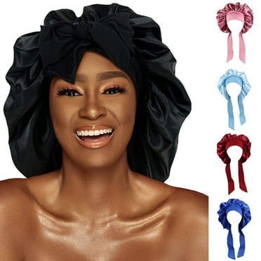 PLGEBR Silk Bonnet - Satin Bonnet, Hair Bonnet for Sleeping Night Sleep Hat with Tie Band - Bonnet with Head Wrap for Women Natural Hair