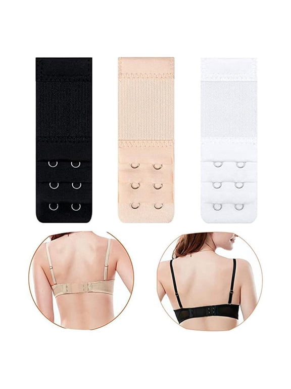 Women's 2 Hook Underwear Bra Extender, 3 Count