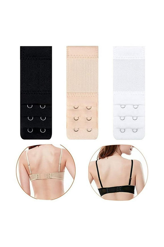 Women's 2 Hook Underwear Bra Extender, 3 Count
