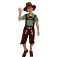 thumbnail image 1 of PLHWHYQ 3 Pcs Boys Oktoberfest Bavarian Set, Short Sleeve Shirt, Suspender Lederhosen Pants & Hat, Kids German Festival Outfit for Themed Party Green-1 1-3 Years, 1 of 7